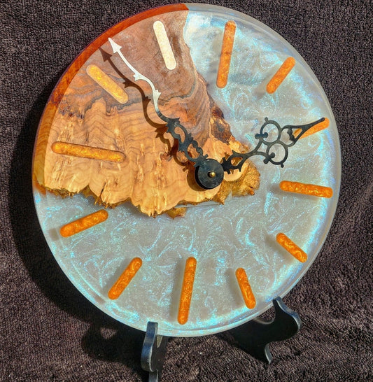 Maple Burl Wood Clock