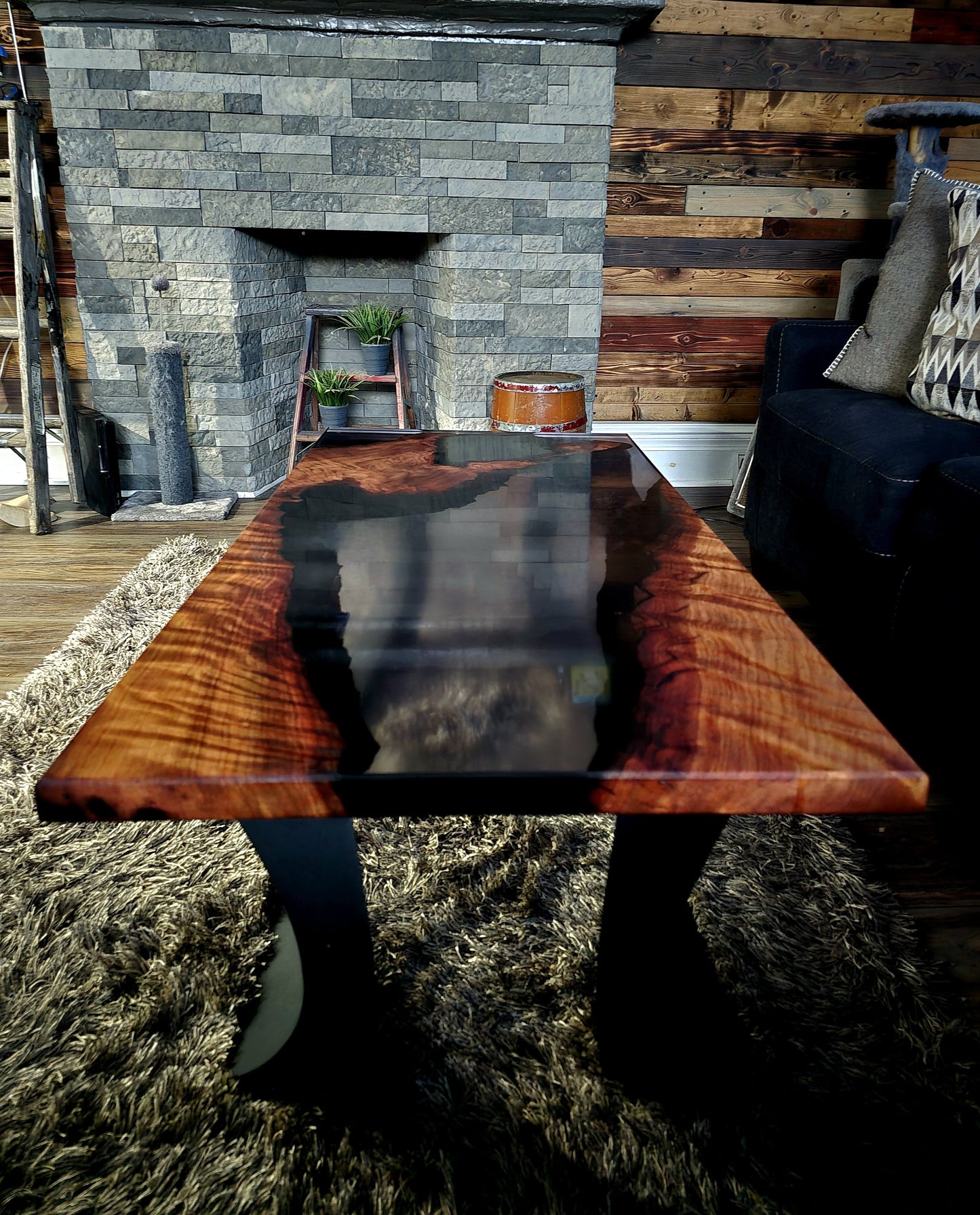 Smokey Black Redwood Coffee Table