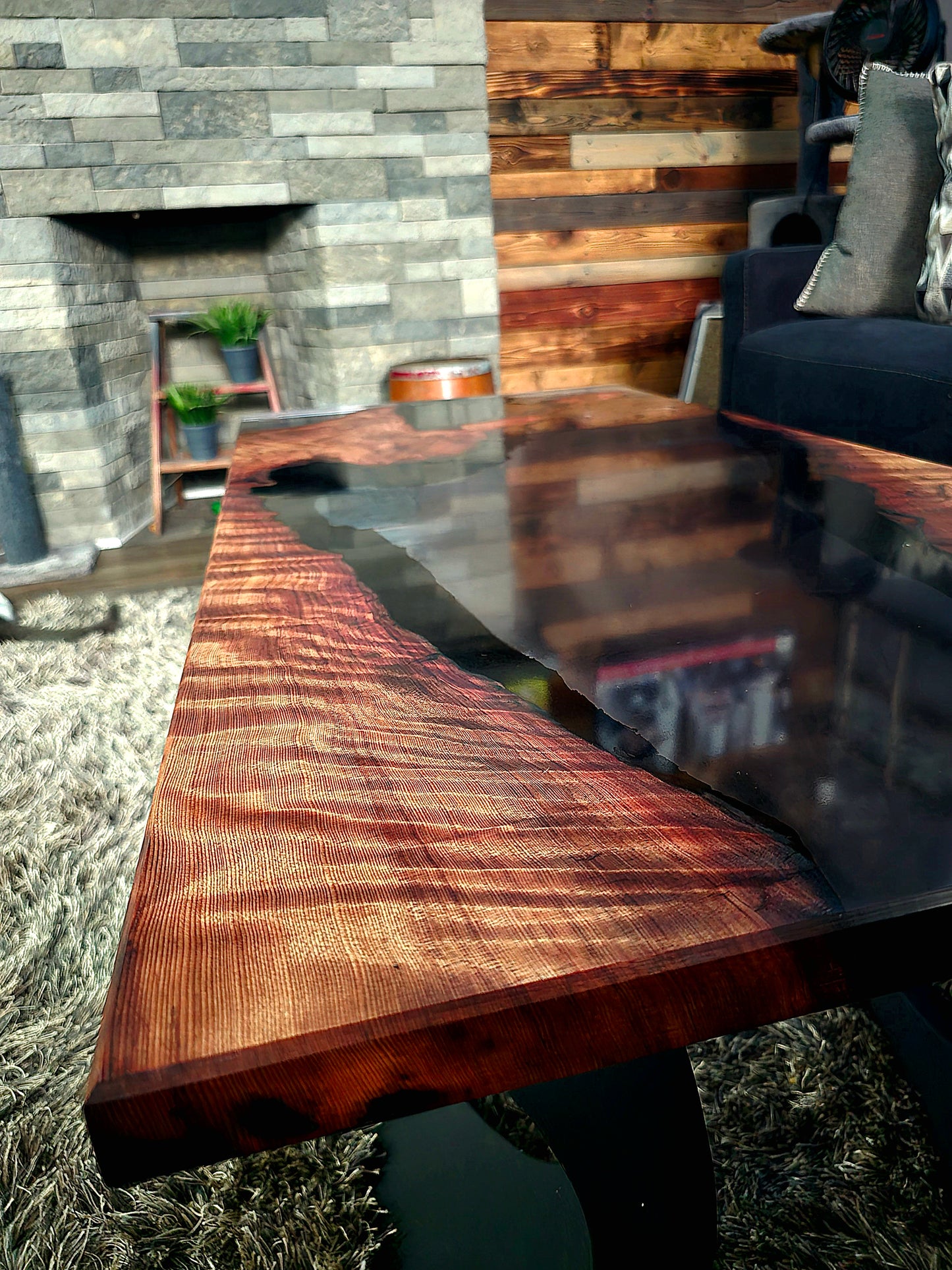 Smokey Black Redwood Coffee Table