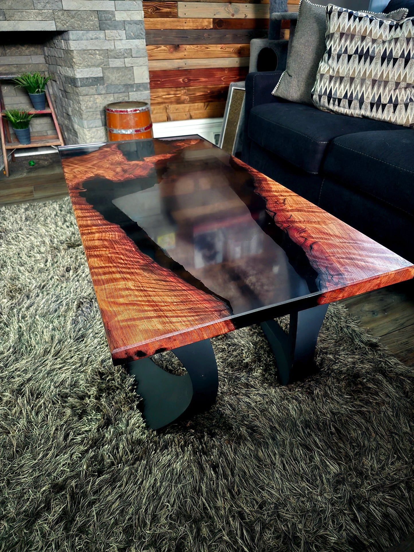 Smokey Black Redwood Coffee Table