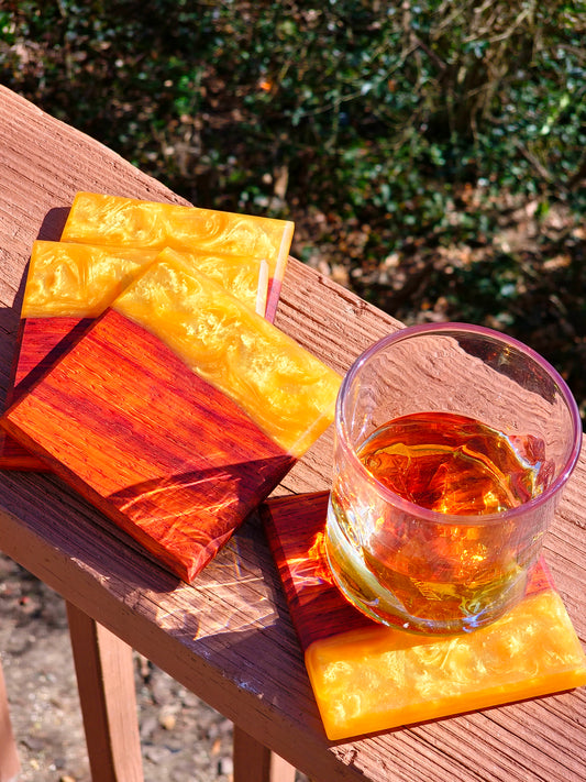 Padauk Coaster Set